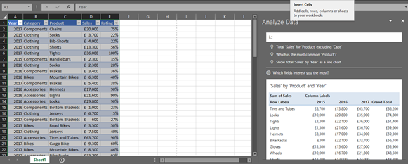 Analyse Data in Excel