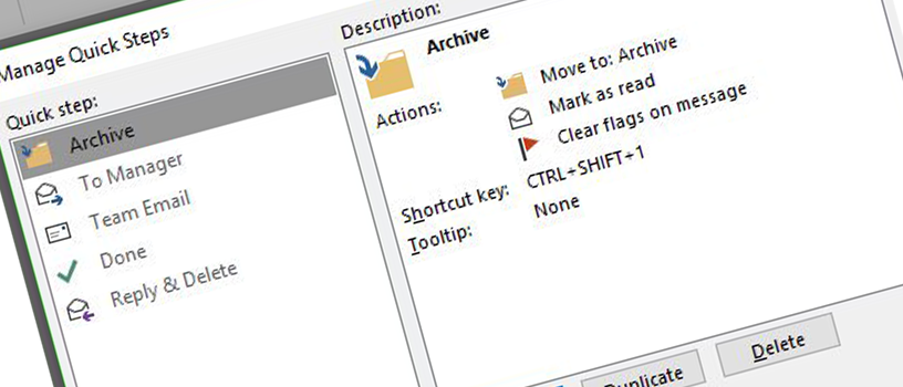 Quick Steps in Outlook