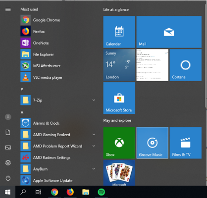 Start menu