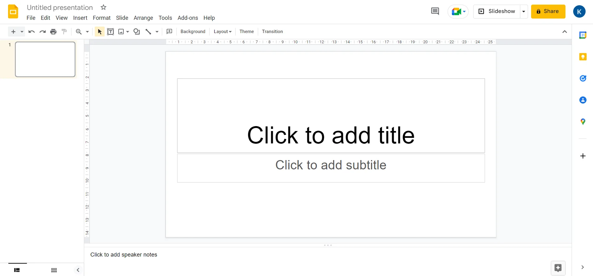 Google slides loading screen